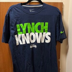 Nike Navy T-Shirt LYNCH KNOWS Seahawks